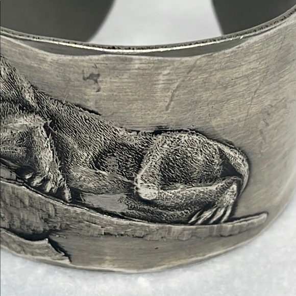 F Anthony Wendell August Forge Silver (tone Cuff adjustable Bracelet cougar cat - Picture 11 of 14